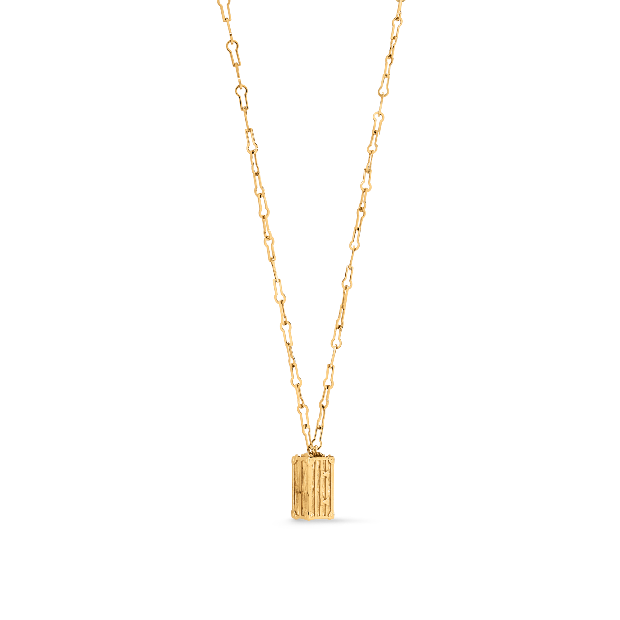 LV Trunk Necklace . - Luxury Fashion Jewellery - M03702 Gold